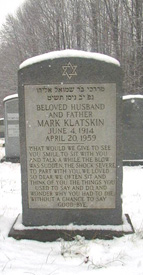 Stone of Mark Klatskin, Roosevelt Cemetery