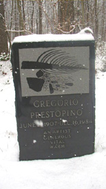 Stone of Gregorio Prestopino ("Presto"), Roosevelt Cemetery